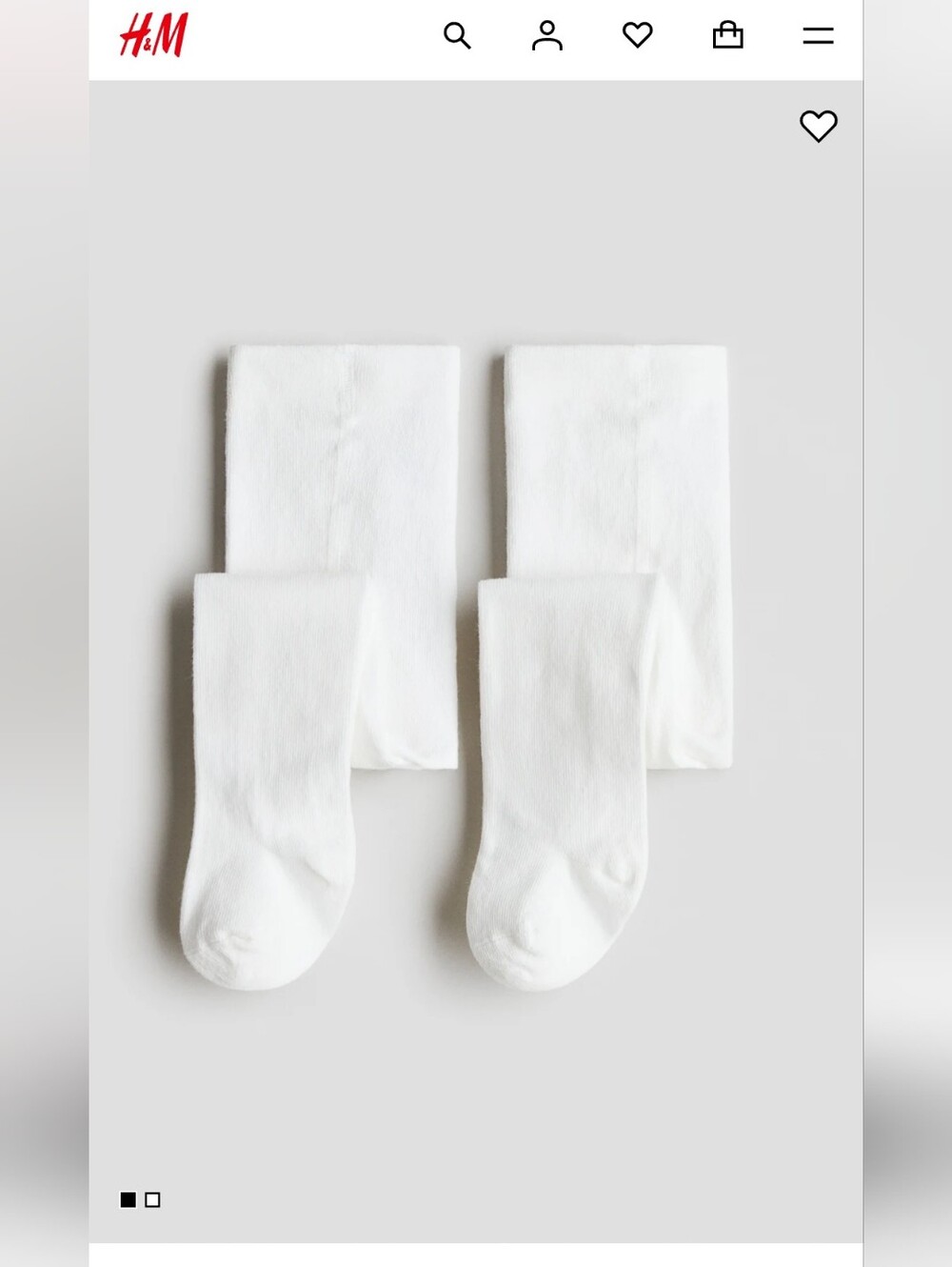 H&M White Tights - Twin Pack